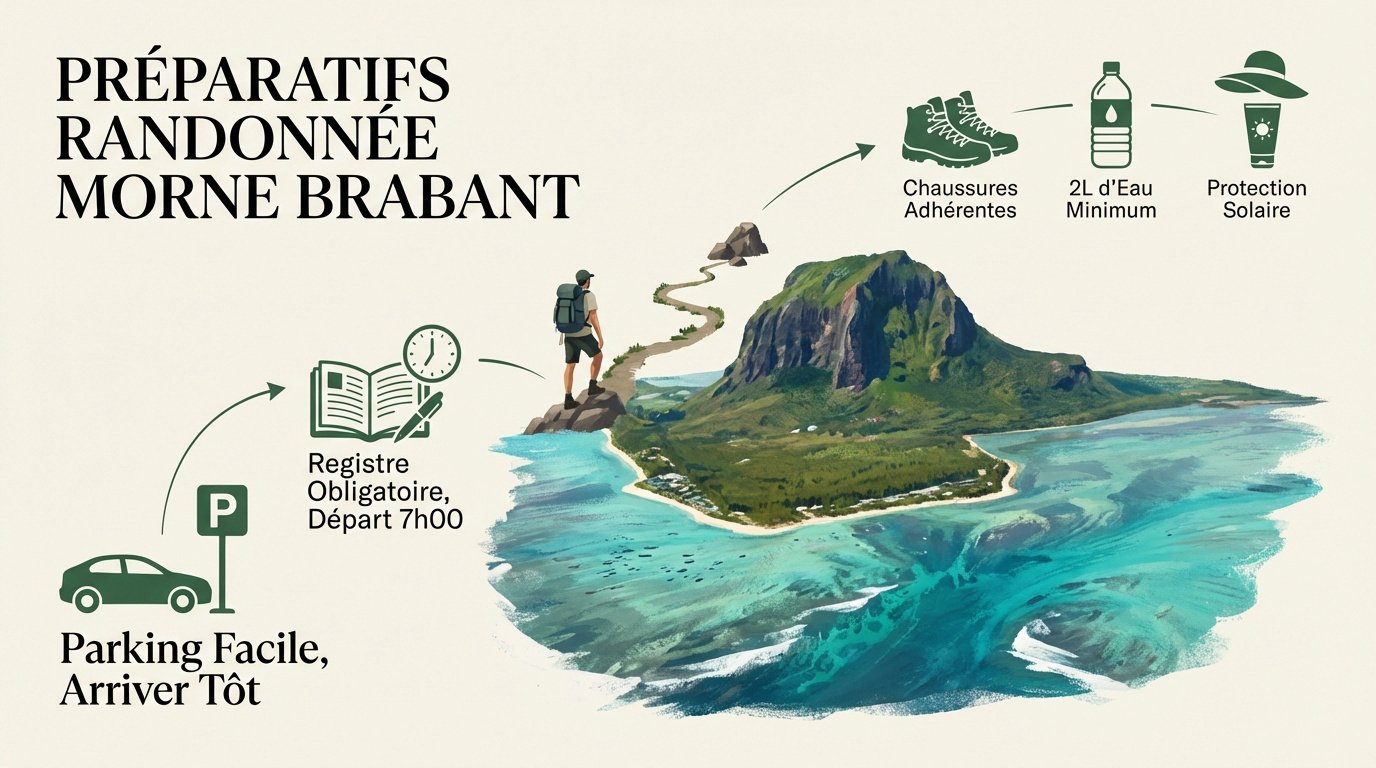 Préparation pour l'ascension du Morne Brabant à l'île Maurice