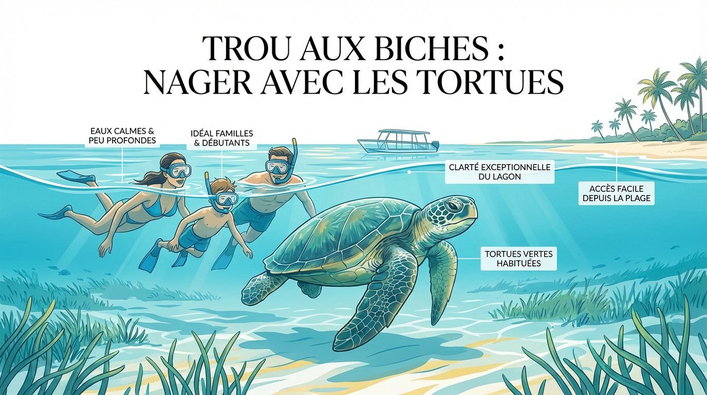 Snorkeling avec les tortues à Trou aux Biches île Maurice